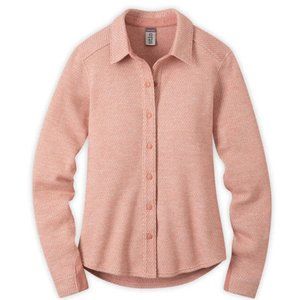 Stio Women's Thermop Fleece Snap Shirt, size medium, color light pink